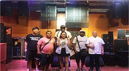 非洲客户来访摩登7音响厂家 并采购线阵音响