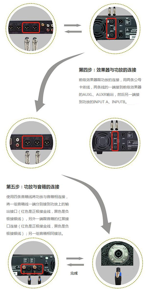 一套专业KTV音响怎么连接